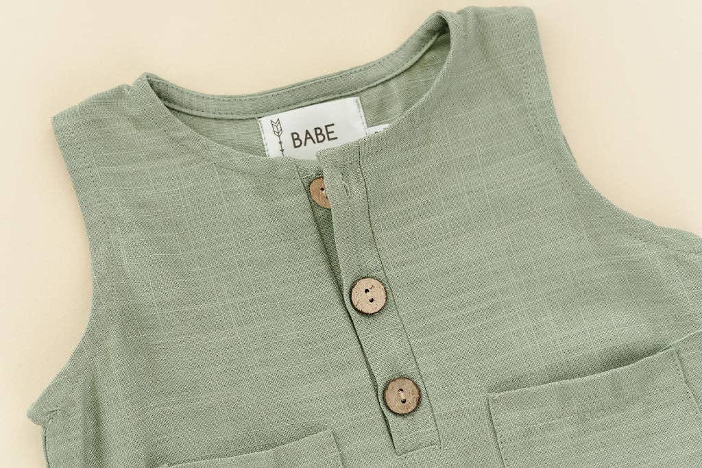 Sage Linen Romper
