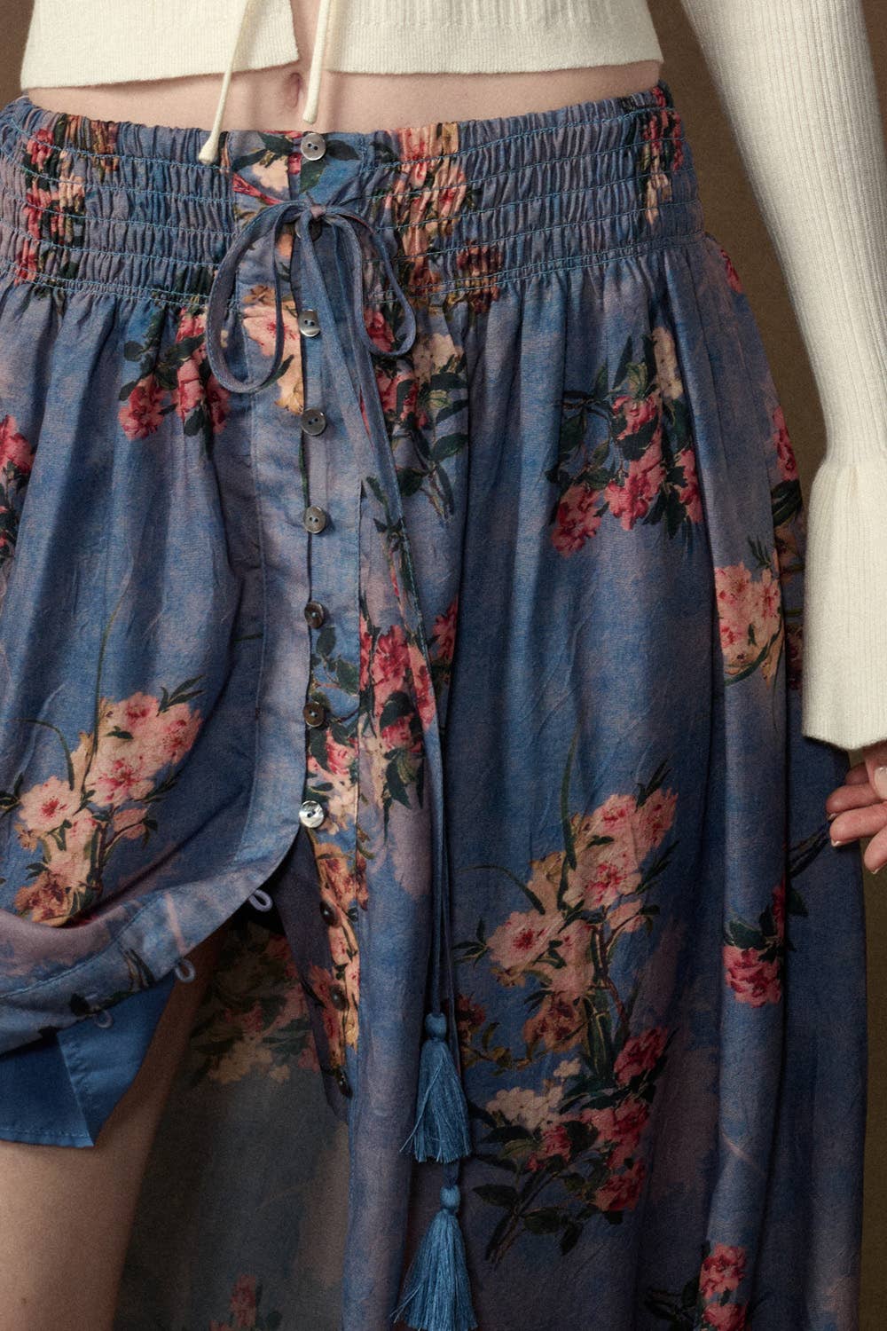 Drawstring Maxi Skirt