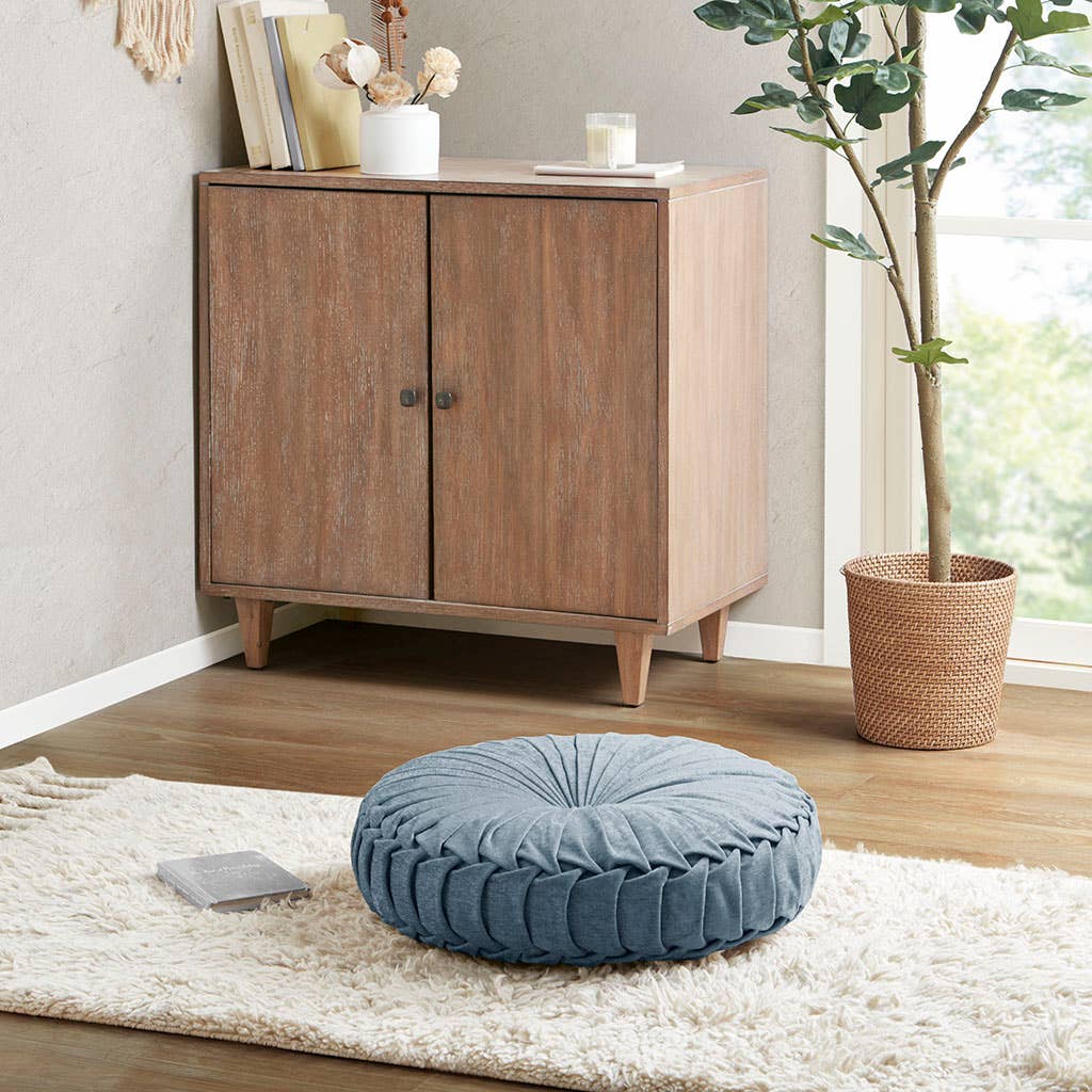Pleated Round Floor Cushion