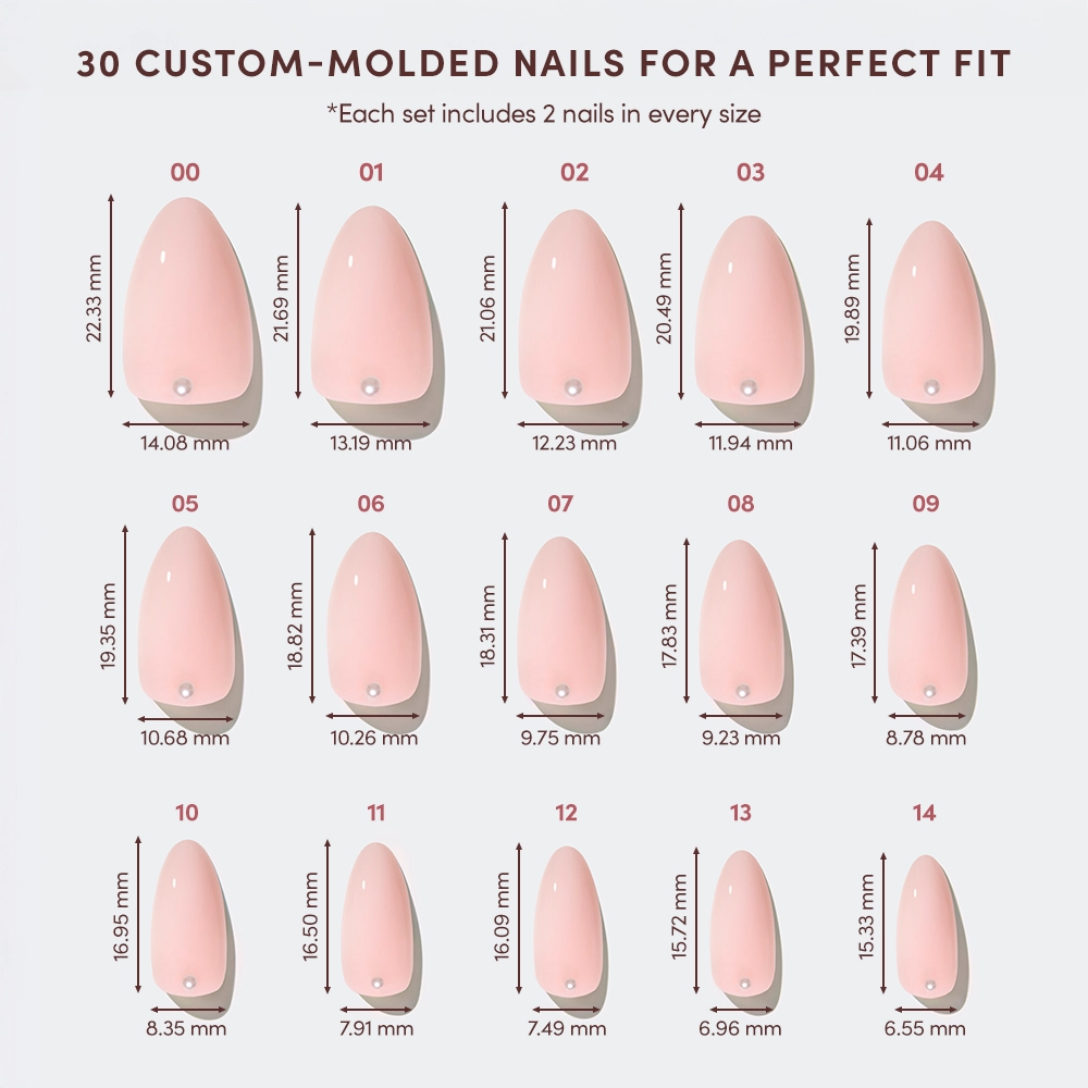 Wifey Press-On Nails | Short Almond Nude Pearl