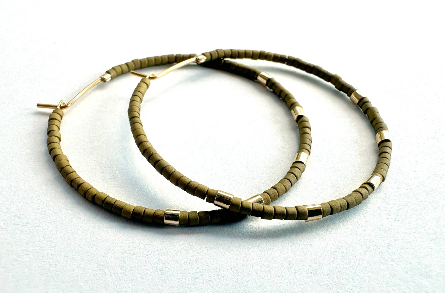 Large Minimalist Gold Bar Hoops