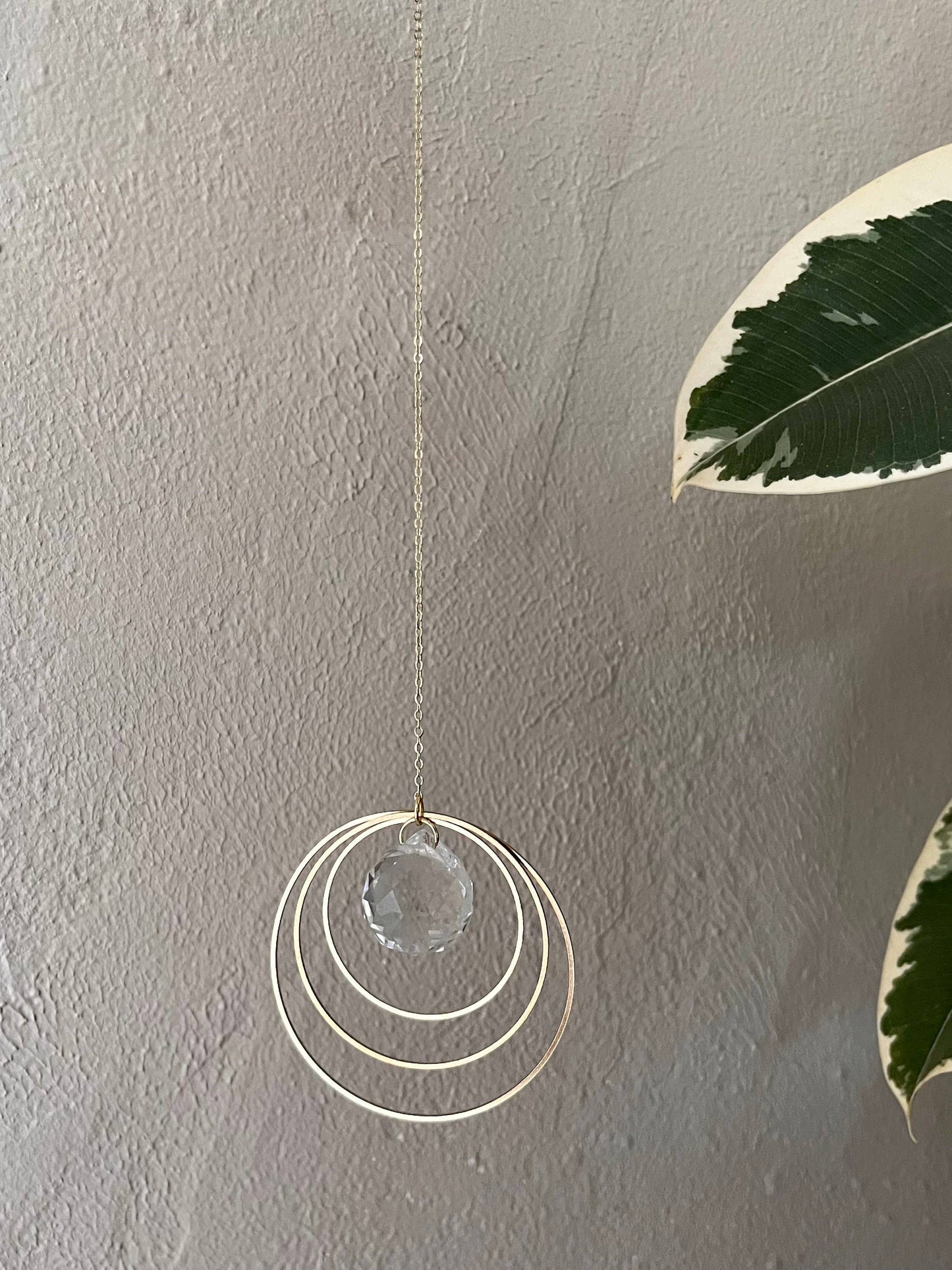 Gold Sun Catcher with Crystal Prism