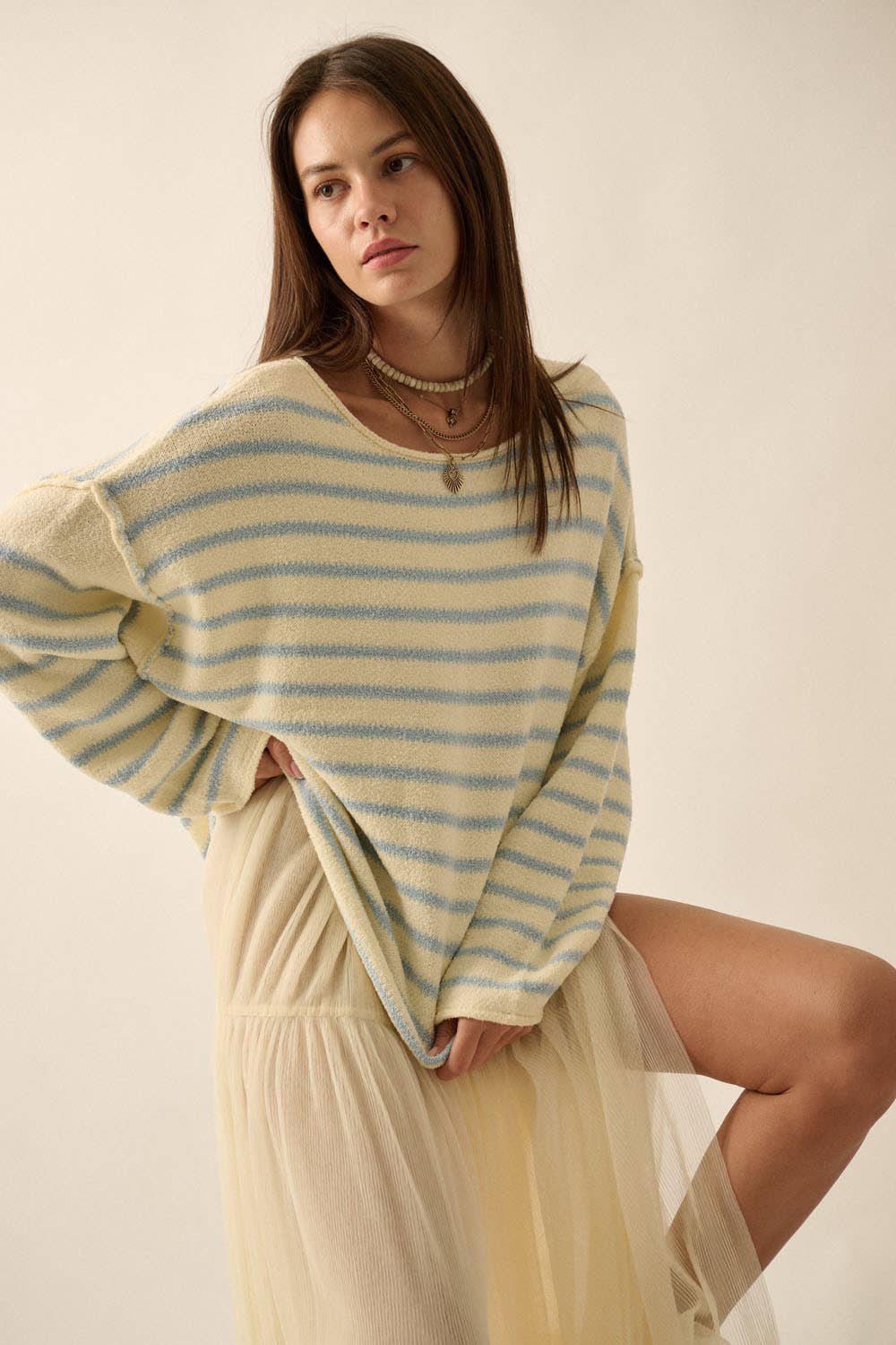 Striped Textured Sweater