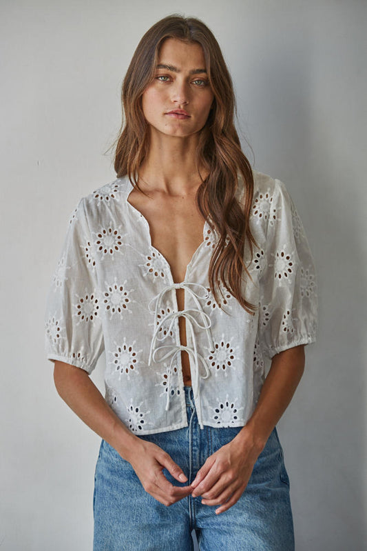 Alexie Eyelet Top