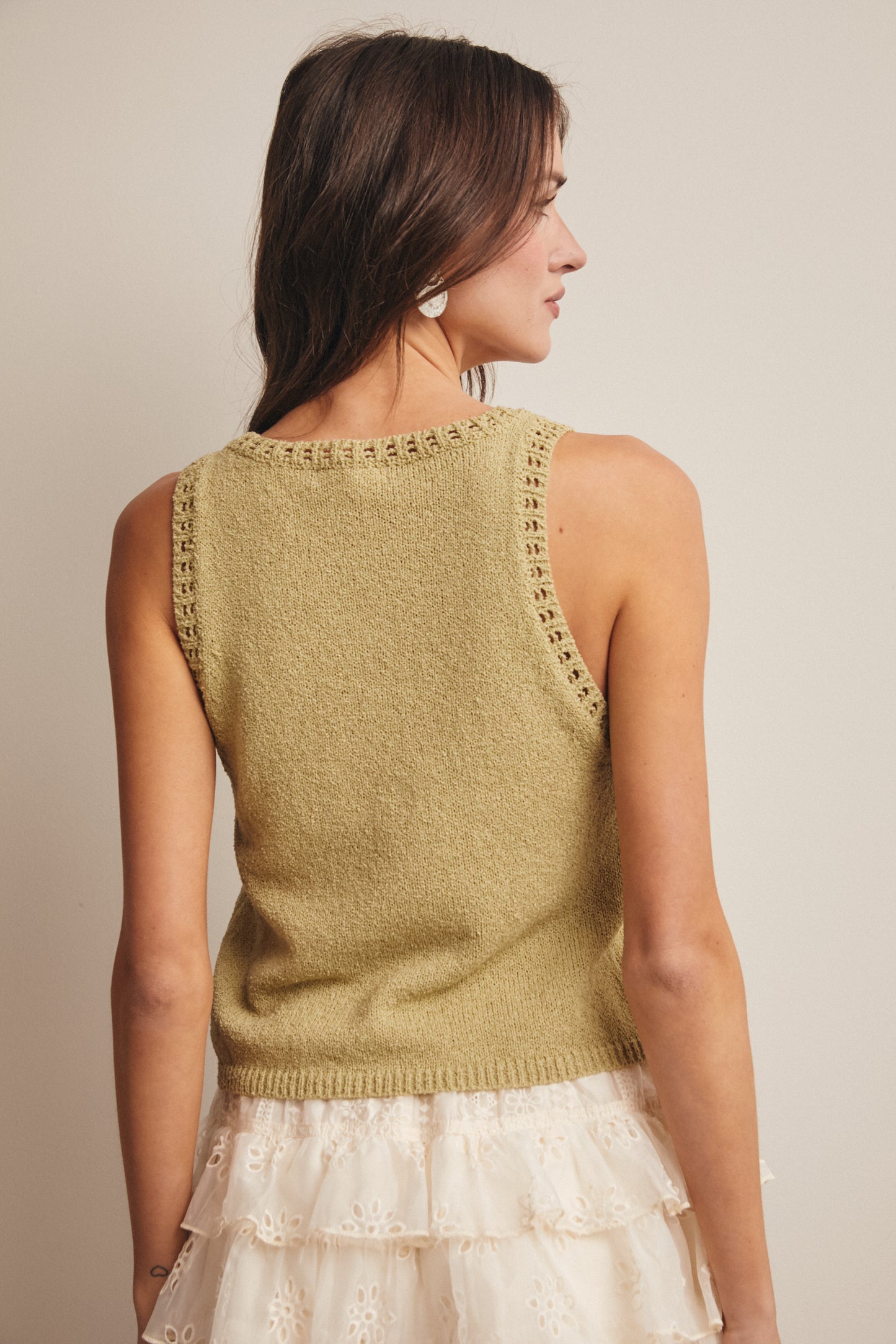 Open Knit Sleeveless Top