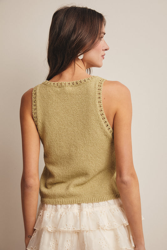Open Knit Sleeveless Top