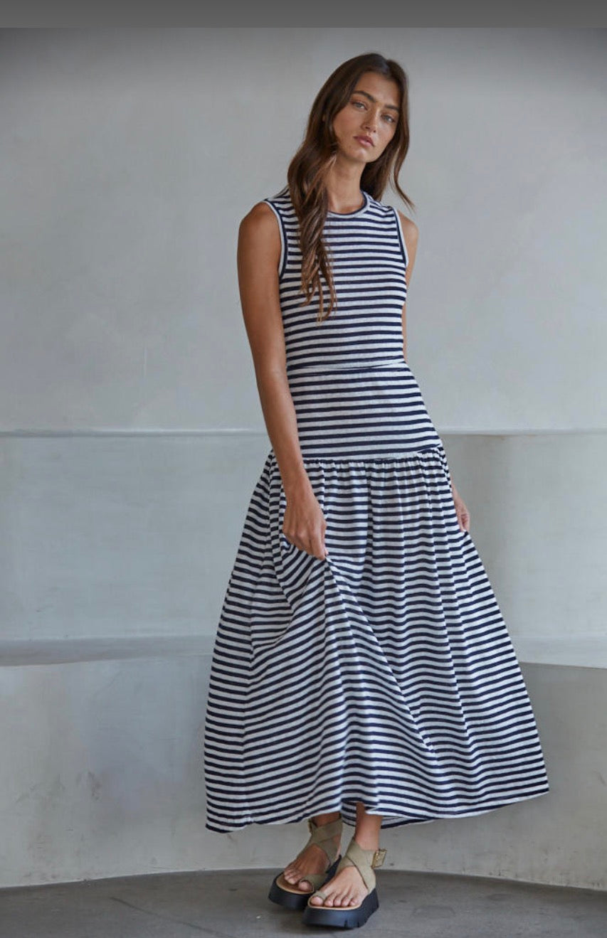 Rivia Striped Sleeveless Dress