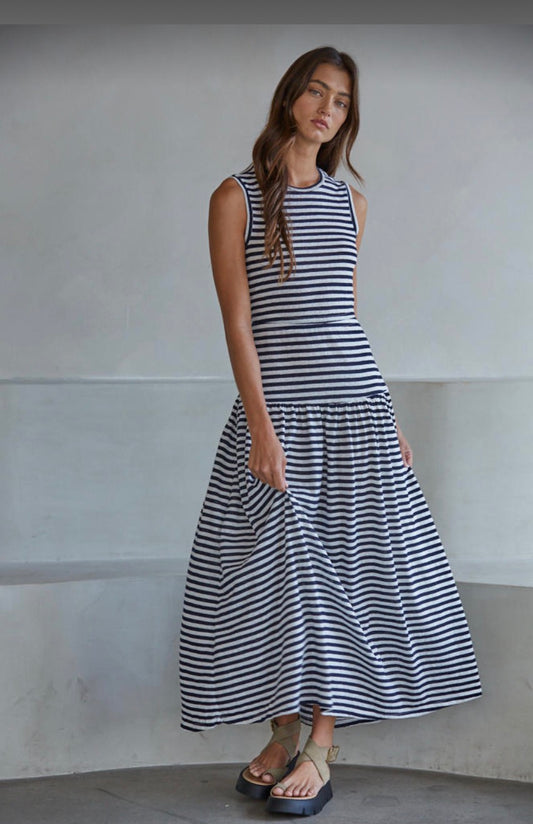 Rivia Striped Sleeveless Dress