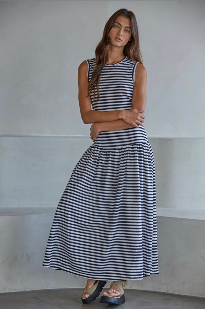 Rivia Striped Sleeveless Dress