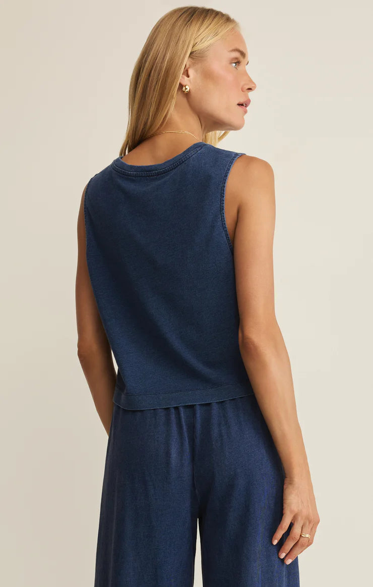 Sloan Jersey Denim Muscle Tank