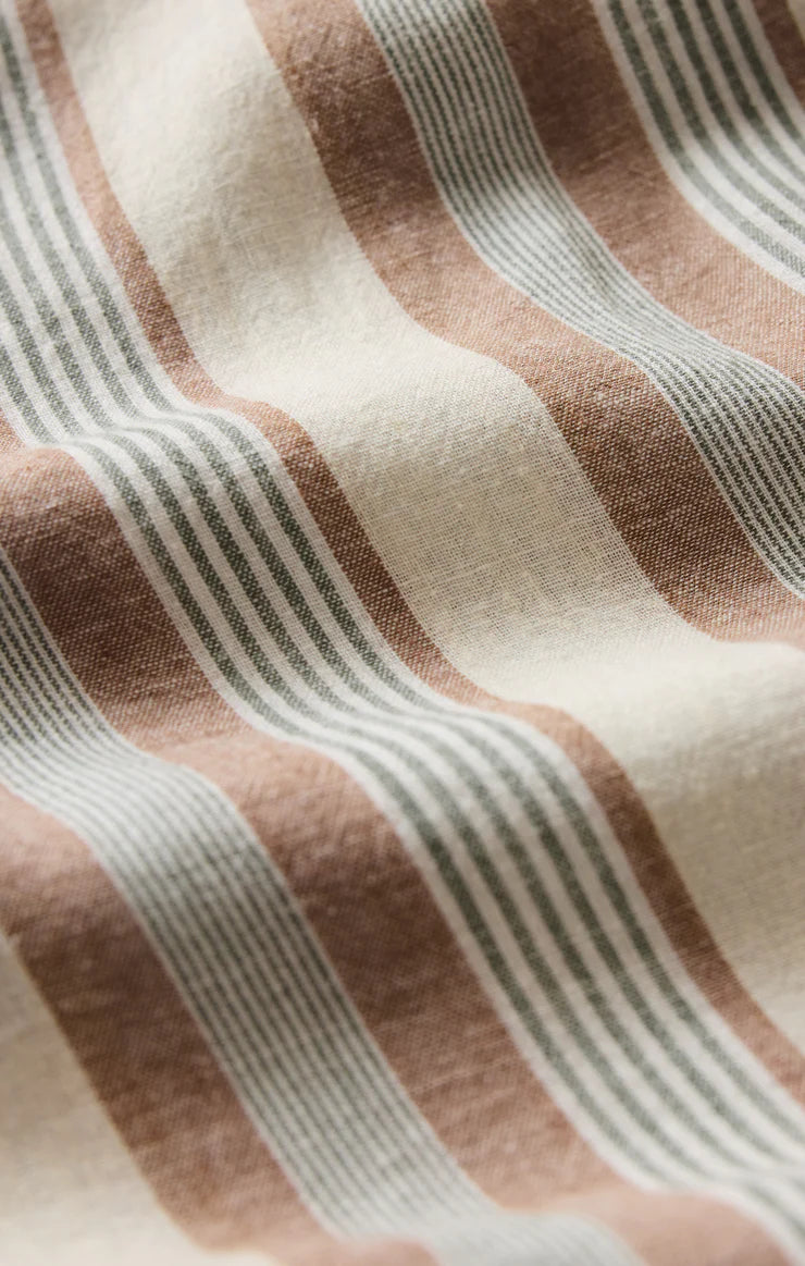 The Perfect Linen Striped Button Up