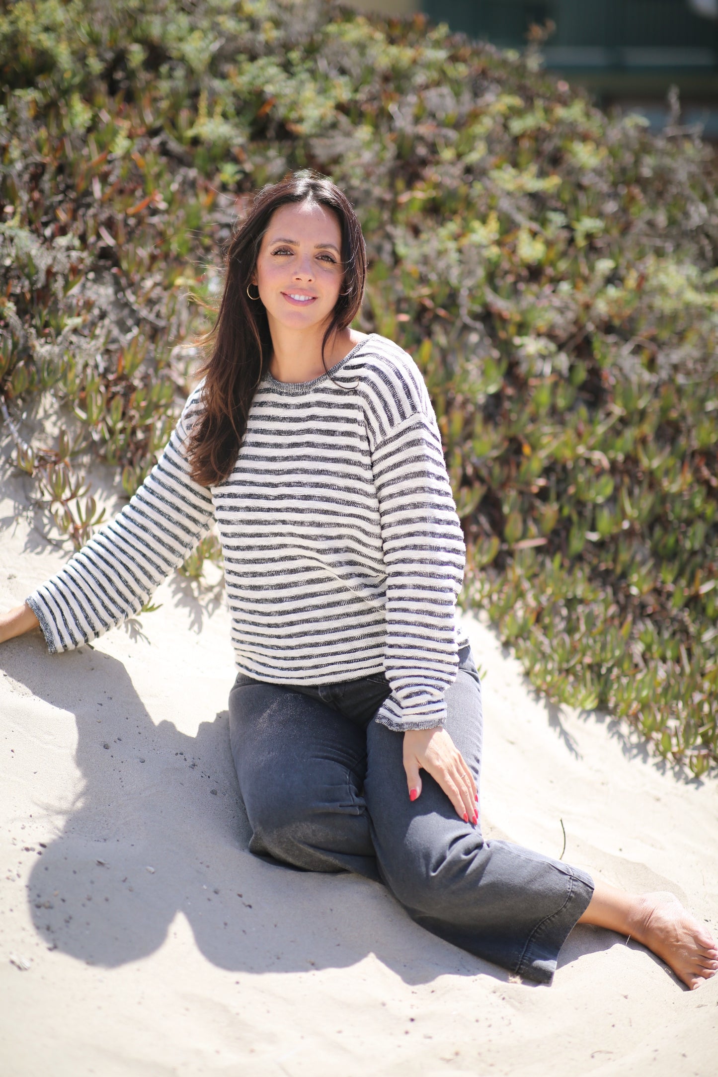 Parker Black Striped Sweater