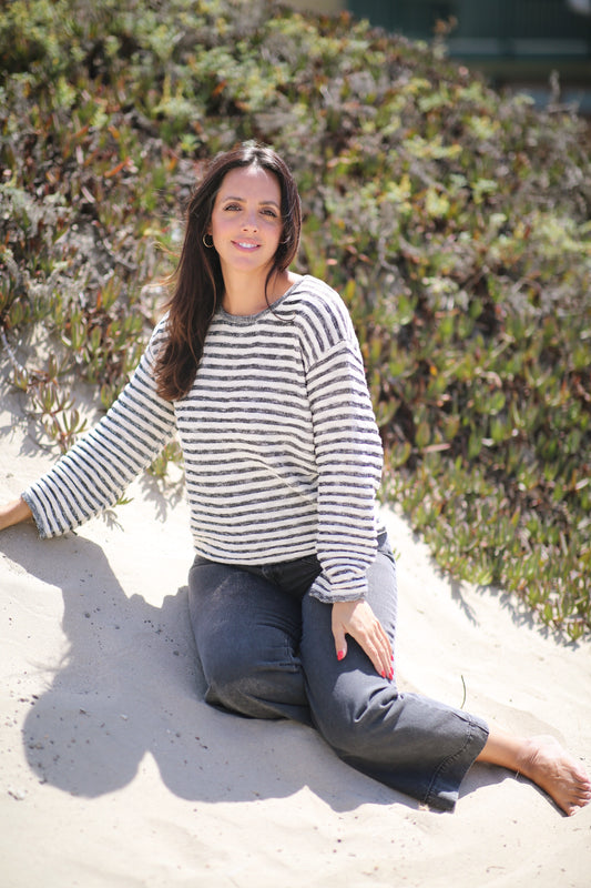 Parker Black Striped Sweater