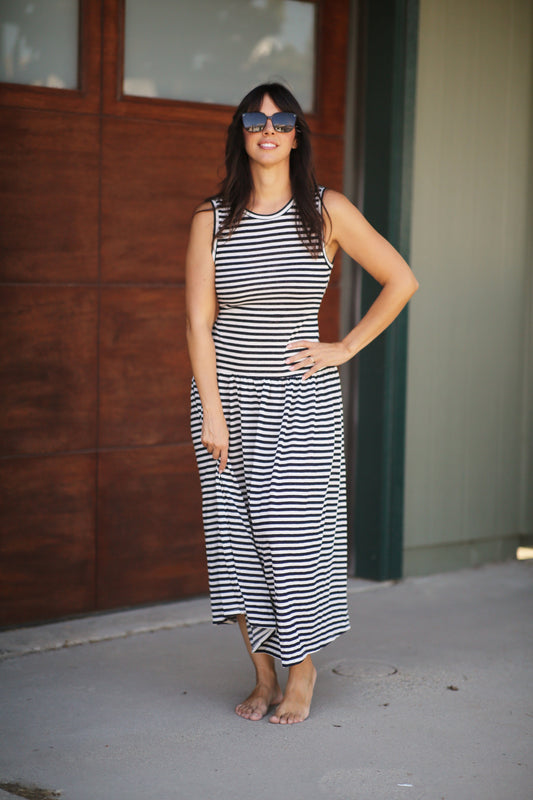 Rivia Striped Sleeveless Dress
