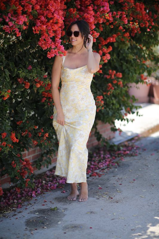 Satin Open-Back Lace Up Maxi Dress