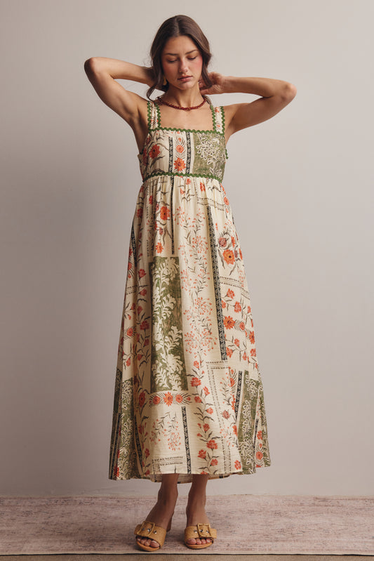 Patchwork Floral Dress