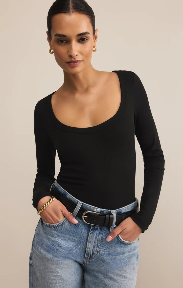 Scoop Neck Long Sleeve