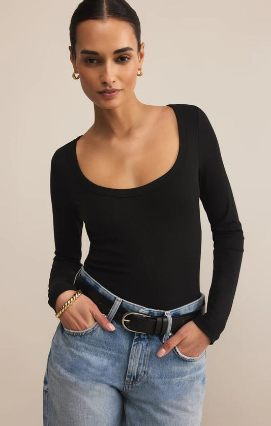 Scoop Neck Long Sleeve