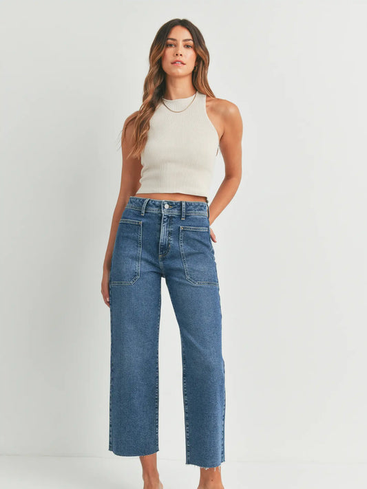 High Rise Utility Wide Leg Pant