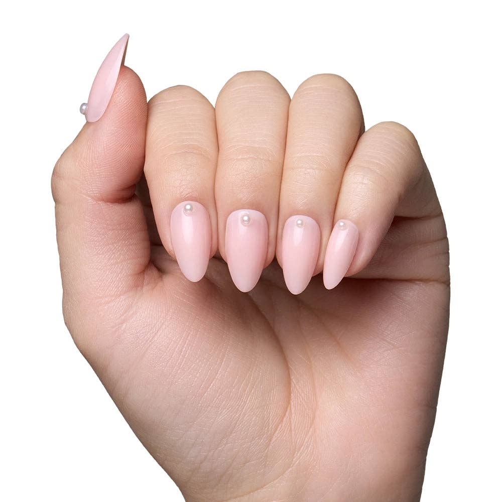 Wifey Press-On Nails | Short Almond Nude Pearl
