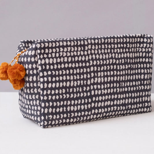 Navy Dot Toiletry Bag