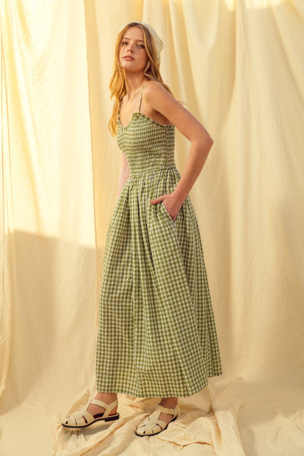 Gingham Long Dress
