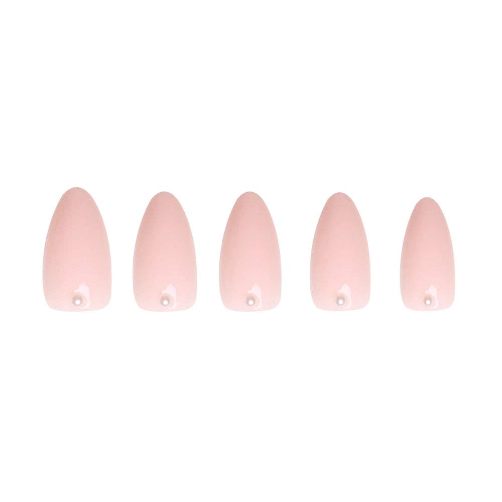 Wifey Press-On Nails | Short Almond Nude Pearl