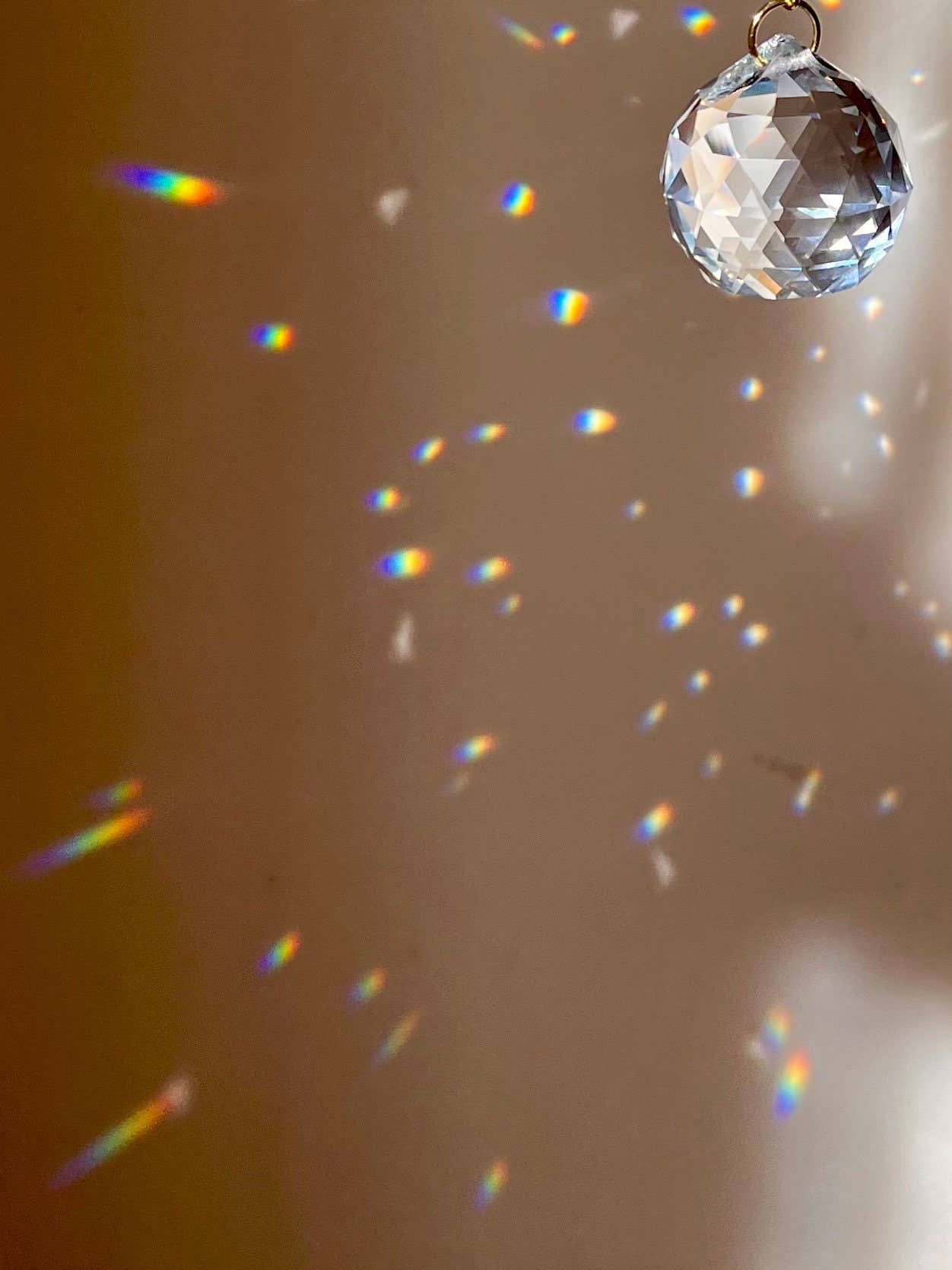 Kinetic Crystal Saturn Rings Prism Rainbow Suncatcher