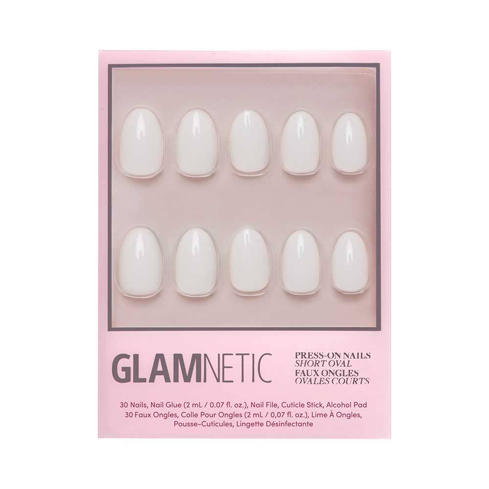 White Swan Press-On Nails | Short Oval Solid