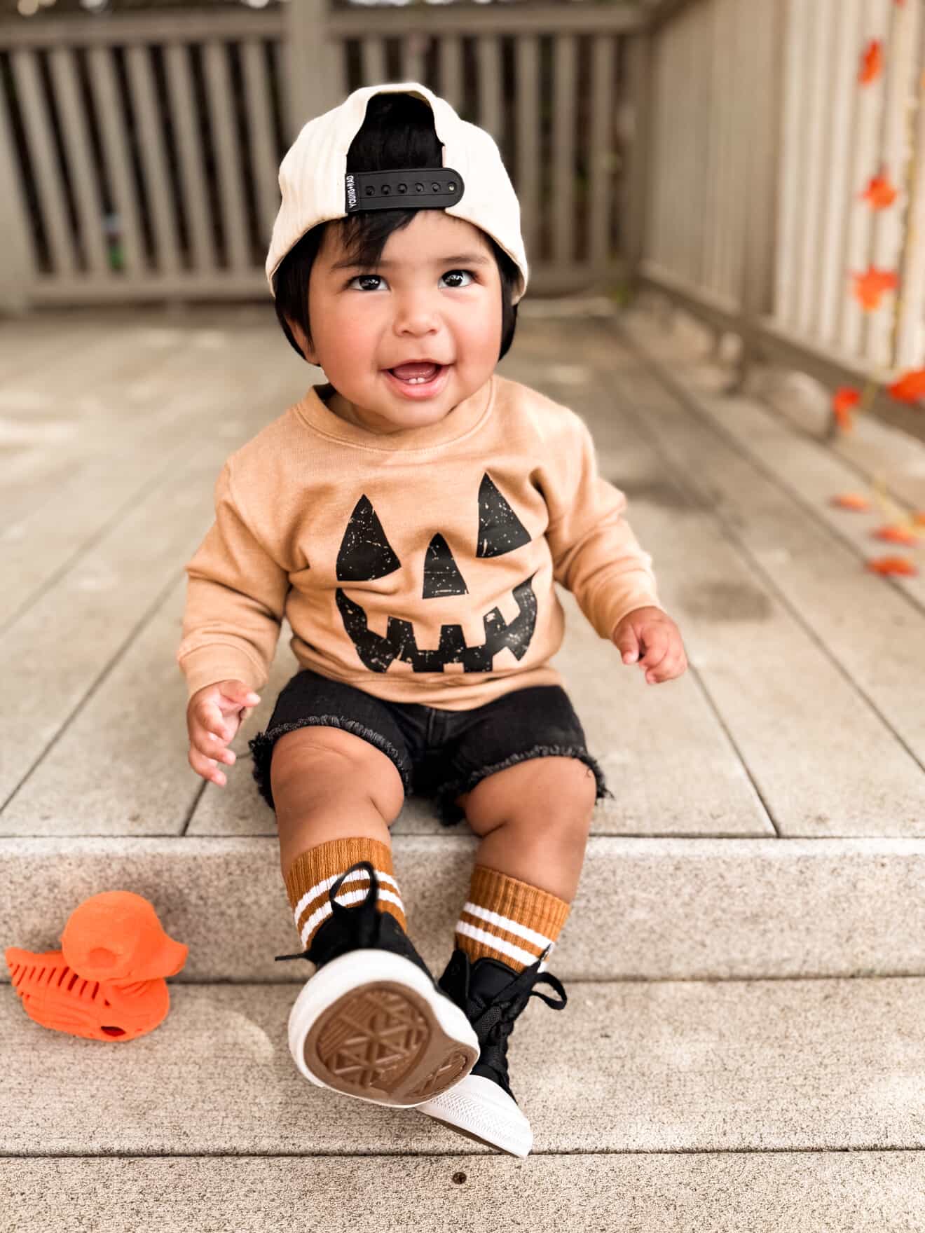 Pumpkin Smiley Kids Sweatshirt