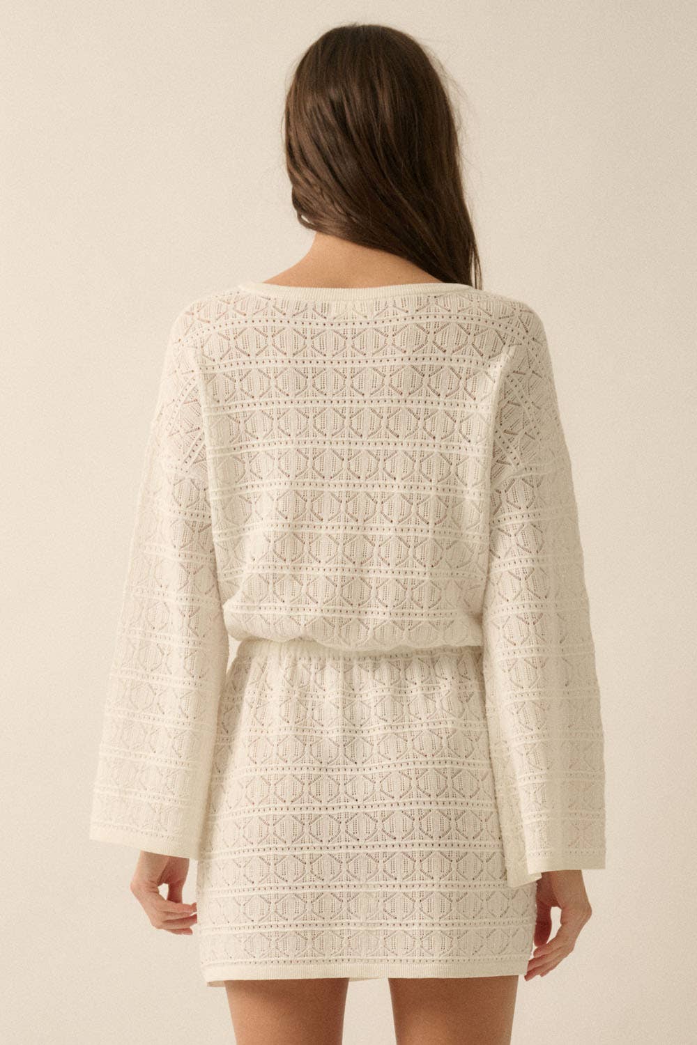 Pointelle Drawstring Mini Dress
