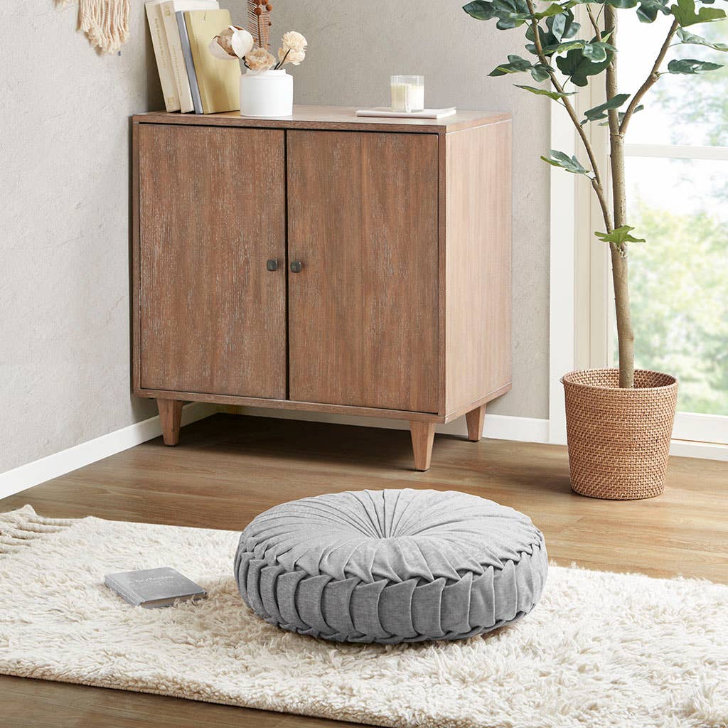 Pleated Round Floor Cushion