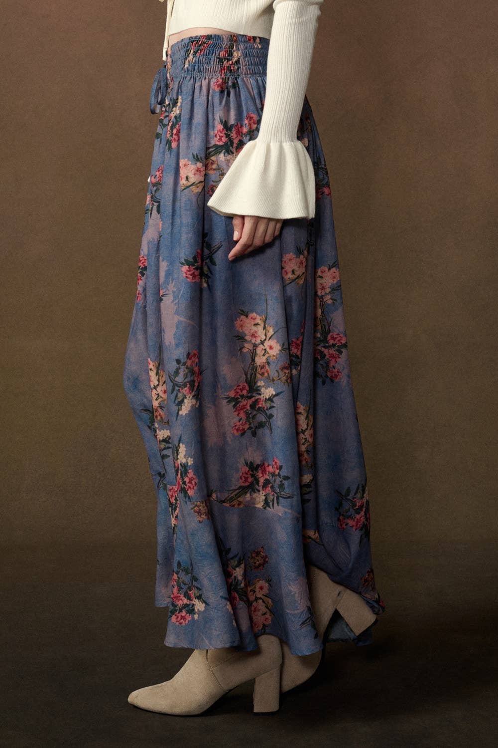 Drawstring Maxi Skirt