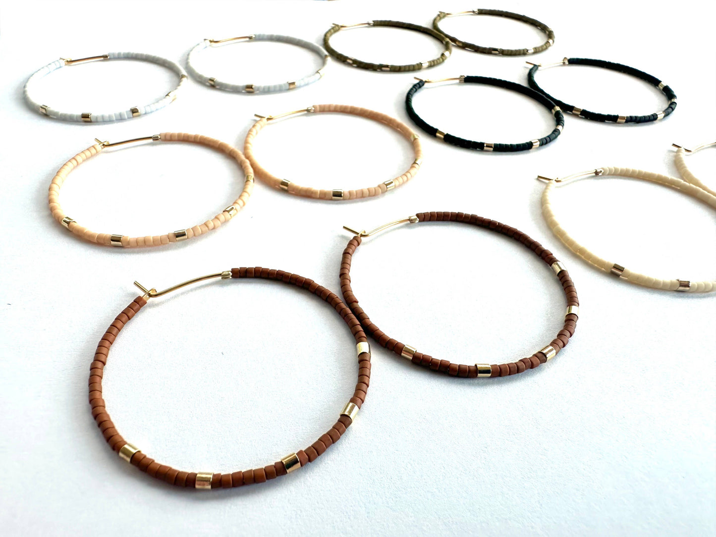 Large Minimalist Gold Bar Hoops