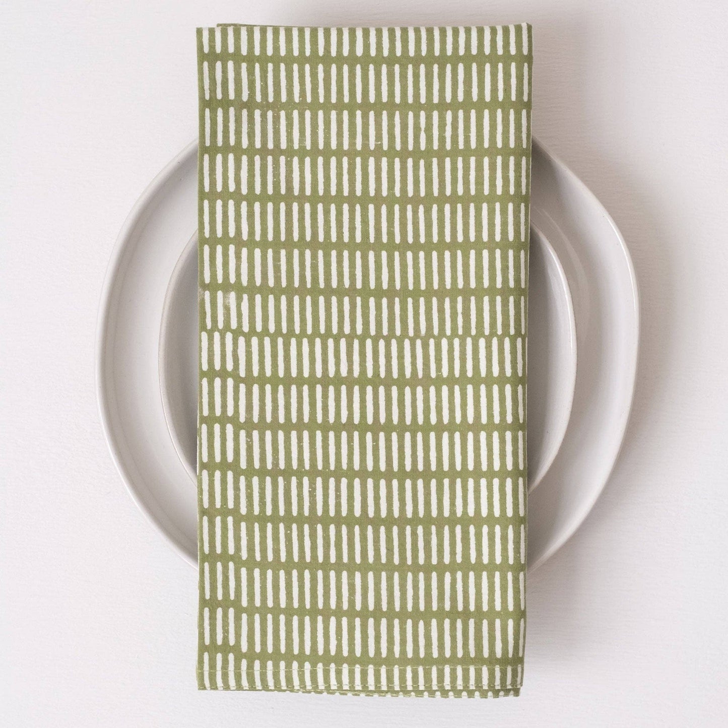 Pontis Stripes Moss Napkins