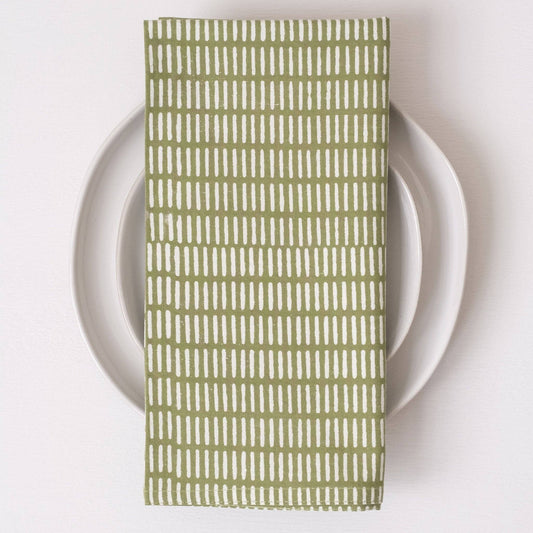 Pontis Stripes Moss Napkins