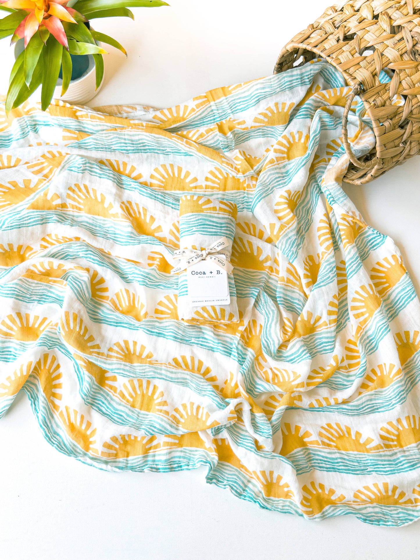 Sun + Wave Surfer Organic Bamboo Swaddle