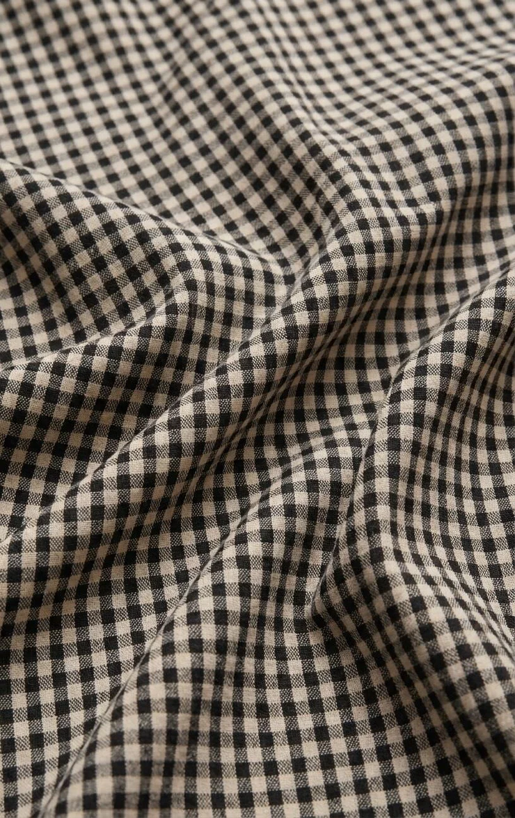 Merit Cropped Gingham Linen Top