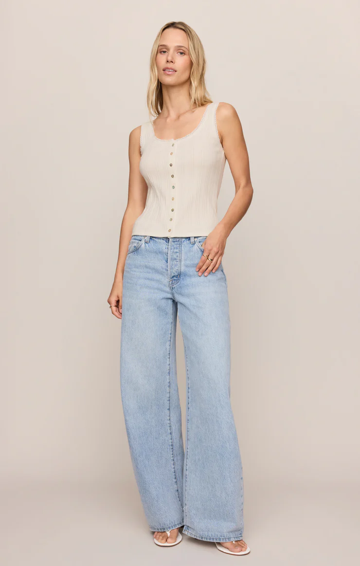 Lainey Pointelle Button Front Tank